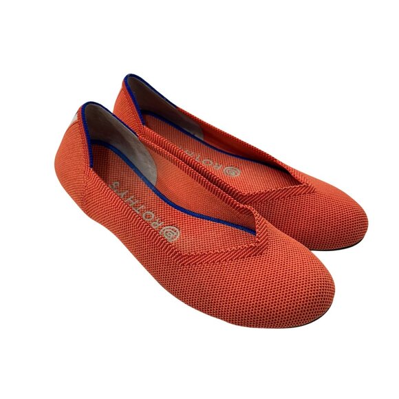 Rothys Womens Orange Loafer Flats Size 7.5 Sustainable Knit Material Lightweight - Picture 7 of 16